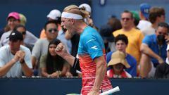 NEW YORK, NEW YORK - AUGUST 29: Alejandro Davidovich Fokina of Spain reacts against Yoshihito Nishioka of Japan during the Men's Singles First Round on Day One of the 2022 US Open at USTA Billie Jean King National Tennis Center on August 29, 2022 in the Flushing neighborhood of the Queens borough of New York City.   Al Bello/Getty Images/AFP
== FOR NEWSPAPERS, INTERNET, TELCOS & TELEVISION USE ONLY ==