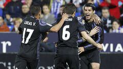 Morata celebra uno de sus goles al Legan&eacute;s.