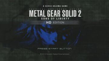 Pantalla de «Pulsa Start» de Metal Gear Solid 2: Sons of Liberty HD Edition una vez que completamos el juego