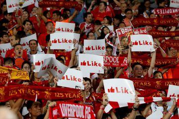 Liverpool fans at the Hong Kong Stadium