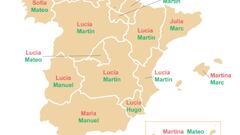 Los nombres más populares para bebés en España
