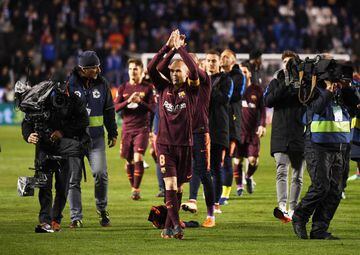 Iniesta celebrates winning LaLiga.