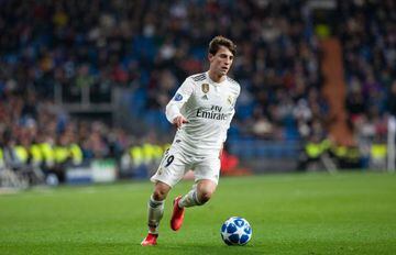 Alvaro Odriozola of Real Madrid during the match between Real Madrid and CSKA Moscow of UEFA Champions League 2018-2019, group G, date 6 played at the Santiago Bernabeu Stadium. Madrid, Spain,