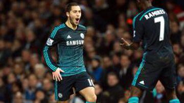 Eden Hazard celebra el gol del triunfo para Chelsea.