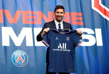 Lionel Messi during his official presentation at PSG on Wednesday.