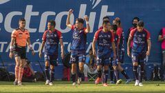 Sergio Ceballos celebrates his goal of Tepatitlan during the game Tepatitlan FC vs Atletico Morelia, corresponding to the Final first leg match of the Torneo 2021 Guard1anes of the Liga de Expansion MX, at Gregorio Tepa Gomez Stadium, on May 12, 2021.  