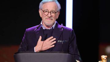 BERLIN, GERMANY - FEBRUARY 21: Steven Spielberg seen on stage at the "The Fabelmans" (Die Fabelmans) premiere & Honorary Golden Bear and homage for Steven Spielberg during the 73rd Berlinale International Film Festival Berlin at Berlinale Palast on February 21, 2023 in Berlin, Germany. (Photo by Andreas Rentz/Getty Images)