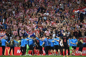 Los jugadores croatas celebraron la clasificación para la final del Mundial.