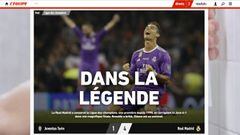 La prensa, rendida: "El Madrid, Cristiano y Zidane son leyenda"