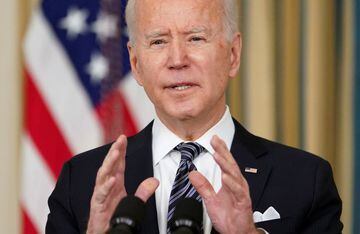 US President Joe Biden speaks about the implementation of the American Rescue Plan.