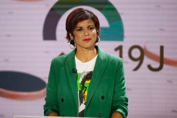 Teresa Rodríguez durante el debate electoral.
