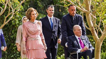  Los reyes eméritos don Juan Carlos y doña Sofía asisten a la boda del príncipe heredero de Jordania.