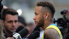 Neymar habla con la prensa tras la celebraci&oacute;n de la final del Neymar Jr&#039;s Five.