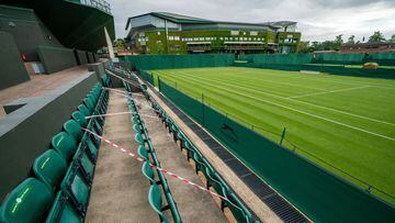 Tennis - Wimbledon General Views - Wimbledon, London, Britain - June 29, 2020  General view of Court 8 at the All England Lawn Tennis Club  AELTC/Bob Martin/Handout via REUTERS  NO RESALES. NO ARCHIVES. THIS IMAGE HAS BEEN SUPPLIED BY A THIRD PARTY.