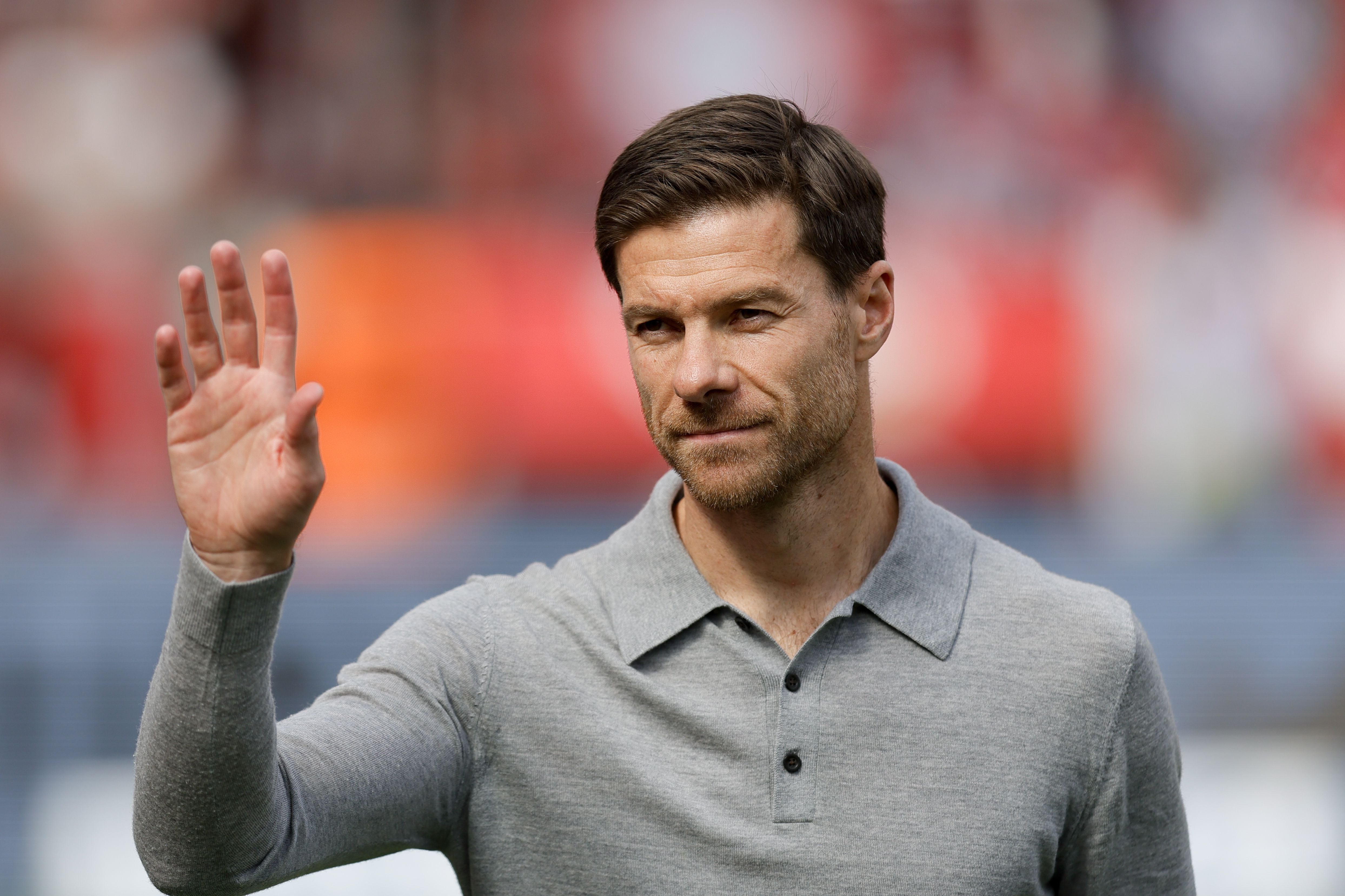 Leverkusen (Germany), 02/09/2023.- Leverkusen's head coach Xabi Alonso prior to the German Bundesliga soccer match between Bayer Leverkusen and SV Darmstadt 98 in Leverkusen, Germany, 02 September 2023. (Alemania) EFE/EPA/Ronald Wittek CONDITIONS - ATTENTION: The DFL regulations prohibit any use of photographs as image sequences and/or quasi-video.
