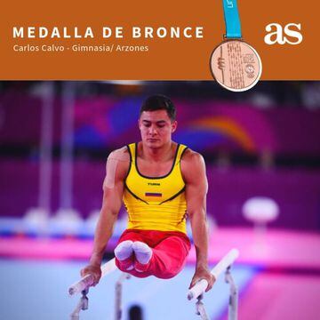 Carlos Calvo se quedó con la medalla de bronce en arzones en los Juegos Panamericanos. 