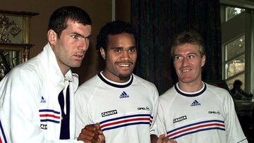 Zidane, Deschamps y Karembeu, con la selecci&oacute;n de Francia.