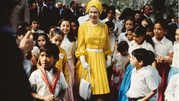 Reina Isabel II durante su visita a México, en 1975.