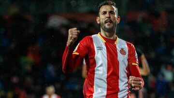 Christian Stuani celebra un gol con el Girona ante el Athletic de Bilbao en Montilivi.