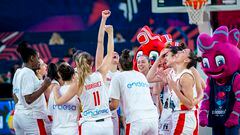 Las jugadoras de la Selección celebran su pase a las final del Eurobasket 2023.
