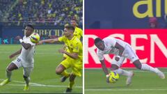 Los dos penaltis que señaló Soto Grado en el Villarreal-Real Madrid: la mano de Foyth y la de Alaba.