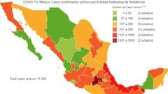Mapa y casos de coronavirus en M&eacute;xico por estados hoy 18 de mayo