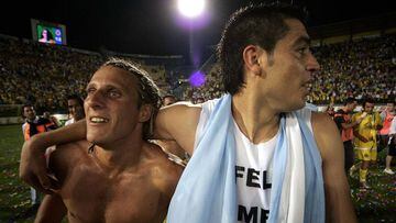 Suárez, Cavani, Riquelme y Zanetti, en la despedida de Forlán