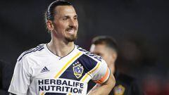 CARSON, CALIFORNIA - MARCH 02: Zlatan Ibrahimovic #9 of Los Angeles Galaxy leaves the field after defeating the Chicago Fire at Dignity Health Sports Park on March 02, 2019 in Carson, California.   Meg Oliphant/Getty Images/AFP == FOR NEWSPAPERS, INTERNET, TELCOS &amp; TELEVISION USE ONLY ==