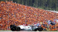 Mercedes' British driver Lewis Hamilton competes to place third on the Red Bull Ring race track in Spielberg, Austria, during the Formula One Austrian Grand Prix on July 10, 2022. - Austria OUT (Photo by Johann GRODER / various sources / AFP) / Austria OUT (Photo by JOHANN GRODER/EXPA/AFP via Getty Images)
