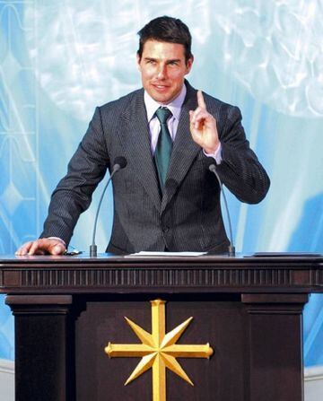 Tom Cruise, presentando la Iglesia de la Cienciología en España en 2004.
