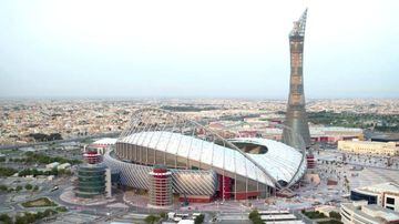 The view over the Khalifa International Stadium in Doha, Qatar.
