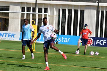 Los jugadores de la Liga BetPlay tuvieron su último entrenamiento con la Selección Colombia en la Sede Deportiva de la FCF en Barranquilla.