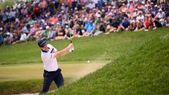 Shot from a bunker on the second hole during the final round of the 2023 PGA Championship at Oak Hill Country Club on May 21, 2023 in Rochester, New York.