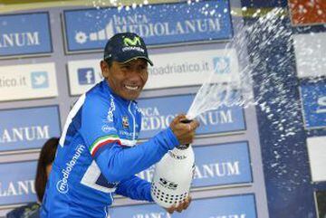 El colombiano Nairo Quintana y las mejores fotos de su triunfo en la Tirreno Adri&aacute;tico.