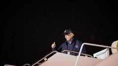 US President Joe Biden boards Air Force One as he departs Dover, Delaware.