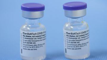 Vials of the Pfizer-BioNTech vaccine are pictured in a vaccination center in Geneva, Switzerland.