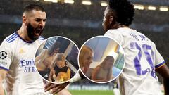 Las parejas de los jugadores del Madrid celebran por todo lo alto la victoria en Champions