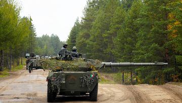 Italian army servicemen with a Centauro tank destroyer take part in the the final phase of the Silver Arrow 2022 military drill on Adazi military training grounds, Latvia September 29, 2022. REUTERS/Ints Kalnins