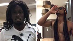 Imágenes del exatleta Usain Bolt y del futbolista Patrice Evra imitando a Bob Marley