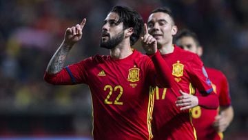 Francisco Roman &#039;Isco&#039; of Spain celebrates after scoring his team&#039;s fourth goal