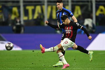 Brahim dispara en las semifinales de la Champions contra el Inter.