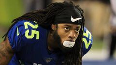 ORLANDO, FL - JANUARY 29: Richard Sherman #25 of the NFC warms up prior to the NFL Pro Bowl at the Orlando Citrus Bowl on January 29, 2017 in Orlando, Florida.   Sam Greenwood/Getty Images/AFP == FOR NEWSPAPERS, INTERNET, TELCOS &amp; TELEVISION USE ONLY ==