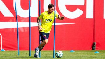 Messi, Suárez and Barcelona team-mates back in training