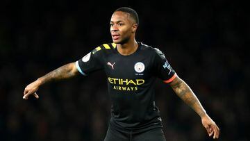 Raheem Sterling in action for Manchester City.