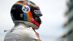 Fernando Alonso durante su participaci&oacute;n en la Indy 500.