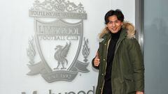 LIVERPOOL, ENGLAND - DECEMBER 18: (THE SUN OUT, THE SUN ON SUNDAY OUT) Takumi Minamino signs for Liverpool Football Club on December 18, 2019 in Liverpool, England. (Photo by Nick Taylor/Liverpool FC/Liverpool FC via Getty Images)