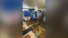 Inundación extrema en el Metro: hay una toma desde dentro del vagón que impacta