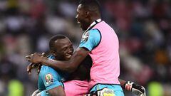 Los jugadores de Sierra Leona celebran el empate ante Costa de MArfil