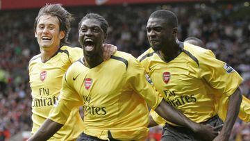 Emmanuel Adebayor, Tomas Rosicky y Kolo Tour&eacute; durante su etapa en el Arsenal.