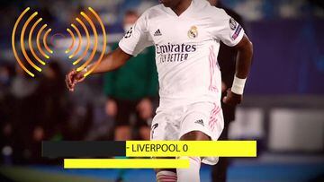 Las narraciones del doblete estelar de Vinicius Jr. al Liverpool: "¡Más música de Champions!"
